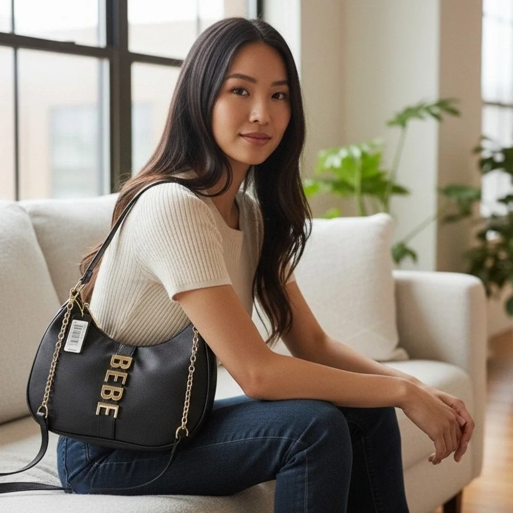 Bebe Emmett Small‎ Hobo Bag - Black - NWT